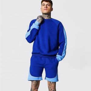 Sweat-shirt et short à manches longues et col ras du cou, pour femme, tenue personnalisée, bleu royal, à rayures latérales, vente en gros, offre spéciale, collection - Product Image 1