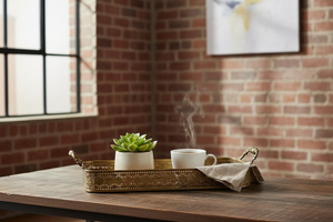 Durable Minimalist Brass Storage <b>Tray</b> for Contemporary Urban Home <b>Kitchen</b> and Professional Stylish Office Desk Organisation - Product Image 5