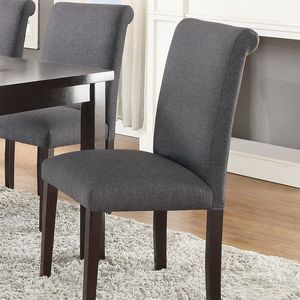 Set di 2 sedie da pranzo in legno grigio blu di transizione in betulla per sala da pranzo - Product Image 1