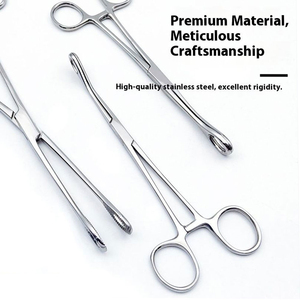 Foerster <b>Sponge</b> Holding Forceps Serrated Jaw Surgical Clamp Stainless Steel Ring <b>Handle</b> CE OEM Instrument - Product Image 3