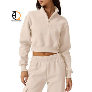 Crop Top Fleece Womens Comfortable Hoodie <b>Sweatshirt</b> - Product Image 2