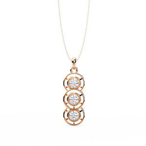 Minimalist 14K <b>Solid</b> <b>Gold</b> Round Cut Set Lab Diamond Solitaire <b>Pendant</b> Necklace for Women Party Gift - Product Image 4