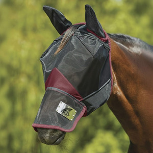 Masque anti-mouches respirant et confortable pour chevaux avec protection UV, élastique et doté de protections pour les oreilles et les yeux en maille - Product Image 4