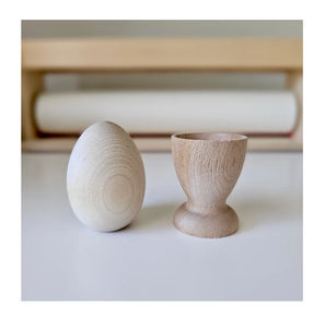 Support à œufs en bois brut personnalisable avec logo – Lot de 5 ustensiles de cuisine – Meilleure vente - Product Image 2