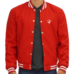 Chaqueta Ligera Informal Estilo Letterman, Mezcla de Lana, Corte Holgado, Cierre de Botones Cubiertos, Mangas en Contraste, Ropa Exterior de Moda Urbana - Product Image 1