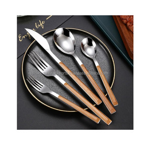 Juego de cubiertos de diseño moderno para servir cenas, juego de cubiertos de acero inoxidable con acabado plateado, hecho a mano, personalizado - Product Image 2