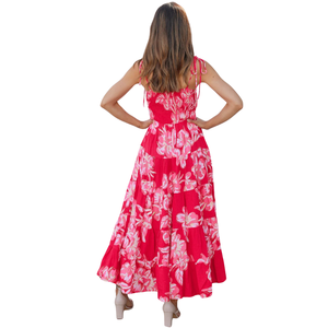 Vestido largo de verano con estampado floral para mujer, estilo línea A - Product Image 3