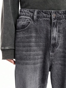 Jean décontracté ample à jambe large pour homme, taille mi-haute, en denim de coton déchiré, écologique, lavable, résistant à la décoloration, multi-saisons, en stock - Product Image 6
