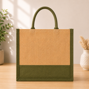 <b>Jute</b> <b>Shopping</b> <b>Bag</b> 12x14x4 Inch Eco Friendly Reusable Tote for Groceries with Top Handle and Spacious Capacity - Product Image 6