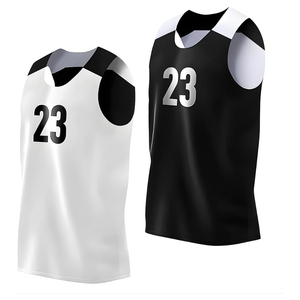 Reversible Basketball Jersey Blue <b>White</b> Sleeveless Mesh Unisex Adult Breathable Polyester Sport <b>Vest</b> - Product Image 2