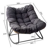 Oversized Patio Papasan Rocker Comfortable Egg Chair for Indoor Use Replace 58406521 for Reading Lounge