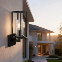 Support de lampe extérieur en aluminium moulé sous pression, étanche, forme carrée ascendante, pour éclairage paysager, douille E27