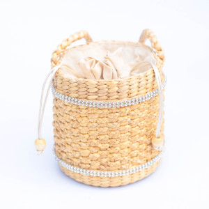 Bolso Cilíndrico de Paja Tejida con Cierre de Cordón, Lona Ecológica y Sostenible, Correa Única, Estilo Vintage Boho, para Cumpleaños, Uso Diario - Product Image 5