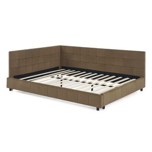 Letto Queen Size Imbottito con Schienale e Braccioli Confortevoli, Divano Letto Queen Size per Camera da Letto e Soggiorno - Product Image 5