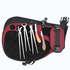 Kit de herramientas para herrador con cuchillo para pezuñas, delantal de seguridad, extractor de clavos, clavillero, juego de cuchillos para pezuñas de doble cara y alicates de dientes afilados - Product Image 1
