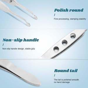 Pinzas Profesionales de Acero Inoxidable para Extensión de Pestañas con Punta Curva - Product Image 4