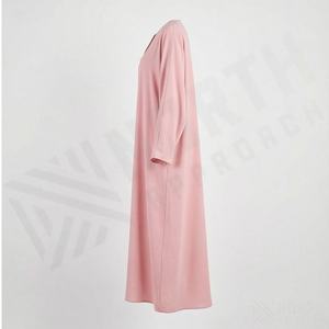 Abaya Islámica Modesta de Alta Calidad, Vestido Formal de Manga Larga para la Noche, Tela de Lana Color Durazno, Transpirable, Servicio OEM, Color Personalizado para Mujer - Product Image 3