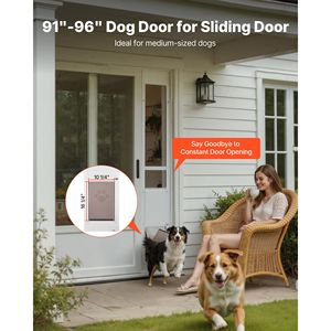Porta per Cani Regolabile in Altezza 91-96 cm con Telaio in Lega di Alluminio e Cerniere Rotanti in Metallo con Design di Bloccaggio per Porte Scorrevoli in Vetro 1 - Product Image 2