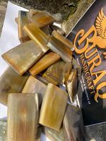 Manche de couteau 100% naturel en corne de buffle brute, pointe de corne, artisanat Buraq