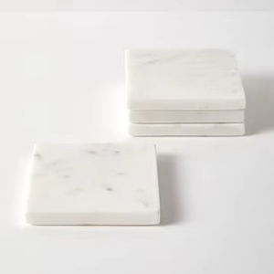 Sous-verres en marbre finis à la main, au design moderne et élégant, pour une décoration de table raffinée. Accessoires de table. - Product Image 1