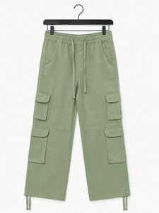 Men’s Loose Fit Cotton Twill 8 Pocket <b>Cargo</b> <b>Pants</b> Heavy Duty Streetwear Utility Trousers for Outdoor <b>Work</b> Casual Wear - Product Image 4