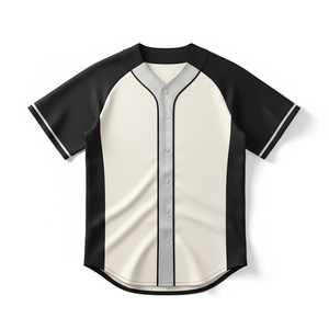Wholesale Custom Sublimated Baseball Jersey Blank Breathable Two Button <b>Mesh</b> Plain Sportswear Team Uniform <b>Tops</b> - Product Image 1