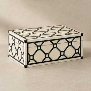 Nuevo diseño de caja de joyería de hueso, caja de almacenamiento decorativa de resina de lujo con incrustaciones de hueso, caja con incrustaciones de hueso para el hogar a precio de fábrica al por mayor. - Product Image 6