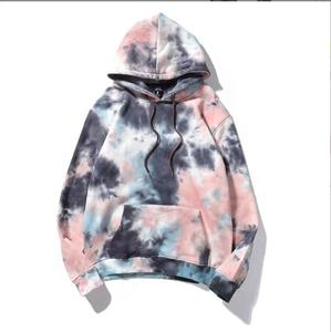 Venta caliente transpirable hombres Tie Dye Hoodie Pullover Tie Dye Rainbow hombres Hoodie Oversize Kangaroo Pocket Tie Dye Unisex Hoodie - Product Image 4