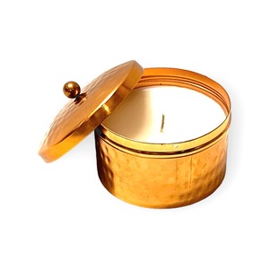 Modern Design Copper Electroplated Hammered Metal Candle Bowl Luxury Container Premium Scented Soy Wax Eco-Friendly Wedding - Product Image 1