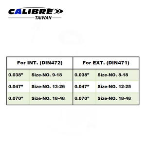 TAIWAN CALIBRE Ensemble de 6 pinces à circlips convertibles pour intérieur et extérieur - Product Image 3