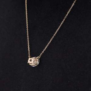 Collier pendentif solitaire en diamant ovale cultivé en laboratoire CVD, or massif, bijoux de fiançailles classiques pour femmes - Product Image 2