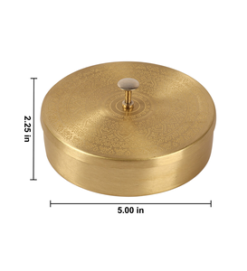 Boîte à épices artisanale en laiton Chutki avec 7 compartiments, rangement traditionnel pour épices, organiseur de cuisine en laiton de qualité supérieure - Product Image 3