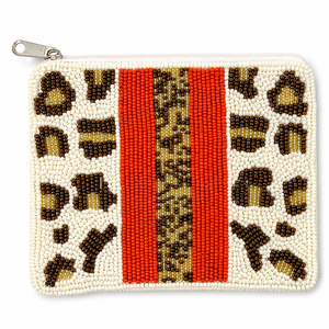 Premium Handmade Leopard Print Glass Beaded <b>Coin</b> Purse Animal Pattern Zipper <b>Wallet</b> Fashion Gift OEM ODM Wholesale for Women - Product Image 1