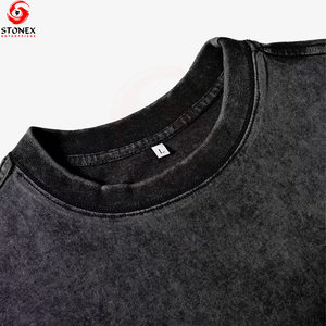 Women Vintage Summer Eco-Friendly Breathable <b>Distressed</b> O-Neck Crop <b>Top</b> Tee Quick Dry Acid Washed Customizable Logo - Product Image 6