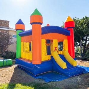 Inflatable <b>Bouncy</b> <b>Castle</b> Crayon Theme PVC Outdoor Playhouse with Slide Easy Setup for Kids Backyard Fun - Product Image 2