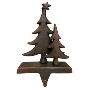 Soporte de Lujo para Calcetines de Navidad, Gancho para Repisa de Chimenea, Decoración de Metal Marrón Antiguo con Forma de Pino - Product Image 3