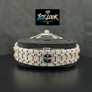 Reloj de Mujer de Lujo, Mecánico Automático, con Cristales Incrustados, de Acero Inoxidable y Moissanita, Edición Limitada, Estilo Ice Look - Product Image 2