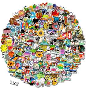 Set de Pegatinas Infantiles de Dibujos Animados Coloridos |   Calcomanías de Vinilo PVC Impermeables, Recortadas, para Decoración de Botellas, Laptops, Impresión Brillante con Protección UV, 100 Unidades - Product Image 5