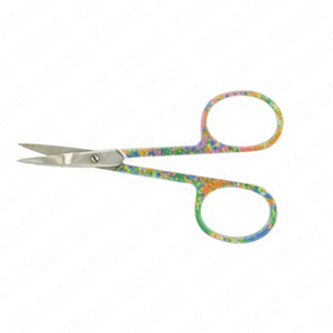 Ciseaux à ongles argentés avec manche recouvert de papier multicolore, outil de manucure professionnel de haute qualité en acier inoxydable tranchant - Product Image 3