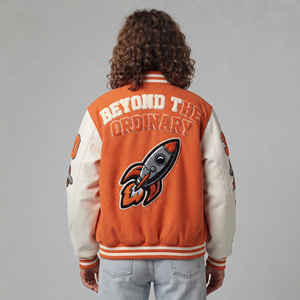 Women Varsity Jacket Manufacture Embroidery Letter Patches Sleeve Crew <b>Neck</b> Winter Varsity Jackets Women Winter Baseball Jacket - Product Image 4