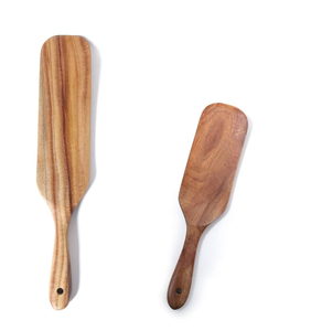 Lot de 2 spatules en bois, finition naturelle, ustensiles de cuisine pour mélanger les légumes et frire le poulet, vente en gros - Product Image 1