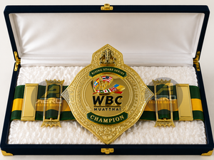 Cinturón de Artes Marciales Personalizado WBC Muay Thai Rising Stars, Forro de Cuero PU, Chapado en Oro, Unisex, para Muay Thai y Lucha - Product Image 3