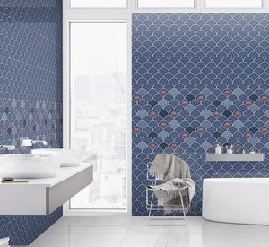 Azulejos de porcelana cromáticos de gran formato, baldosas cerámicas de cuerpo completo para proyectos arquitectónicos y superficies interiores creativas - Product Image 1