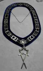 Collier de Collège Maçonnique Bleu en Argent et Or Personnalisé, Fabrication en Gros de Régalia Maçonniques à Bas Prix - Product Image 5