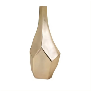 Modern & Classic Metal Flower Vase Custom Shape Gold Finished for Home & Wedding Living Room Decor Centerpieces - Product Image 3