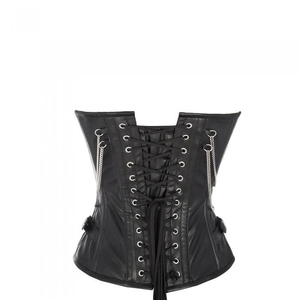 Women's Breathable Eco-Friendly Gothic Bralette OEM Logo Faux Suede <b>Leather</b> <b>Corset</b> Canvas Body Shaping Waist Crop <b>Top</b> with Logo - Product Image 2