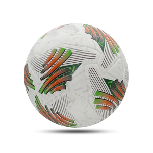 Balón de Fútbol de Cuero PU de Alta Calidad con Patrón Blanco, Verde y Naranja, a Bajo Precio, Ideal para Entrenamiento Oficial - Product Image 1