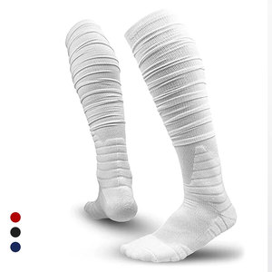 Blue Knee High Soccer <b>Socks</b> Solid Color Breathable Knitted for Adults Football Activity - Product Image 1