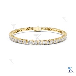 Lab Grown Diamond Tennis <b>Bracelet</b> Brilliant Cut Accent KRUP JEWELS 14K <b>Solid</b> Gold Unisex Filled Luxury Jewelry Manufacturer - Product Image 1