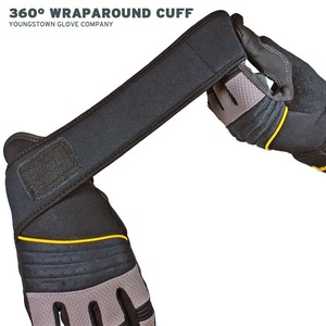 Gants de sécurité Alpha Racing en cuir de couleur unie toutes tailles avec écran tactile et fermeture auto-agrippante unisexe pour usage extérieur - Product Image 3